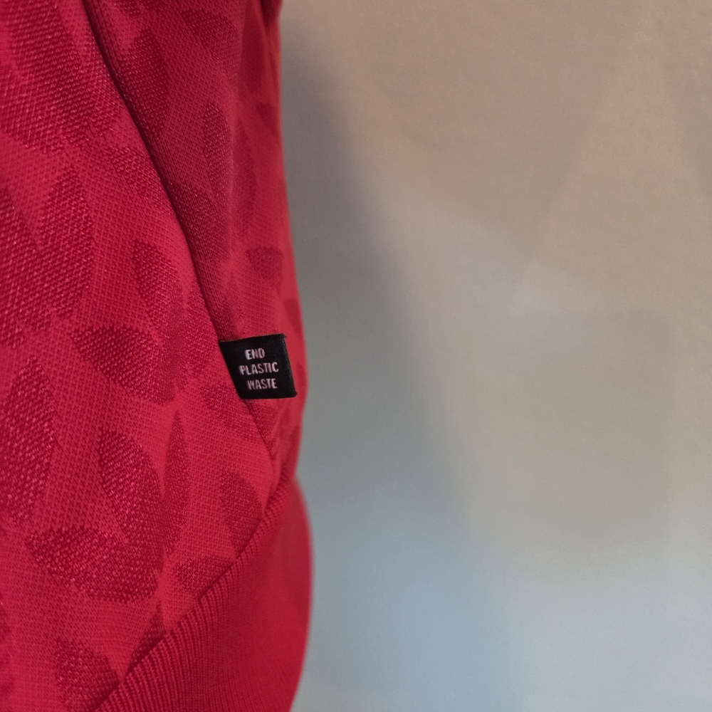 Adidas Red Track Jacket Geometric Pattern Size La… - image 8